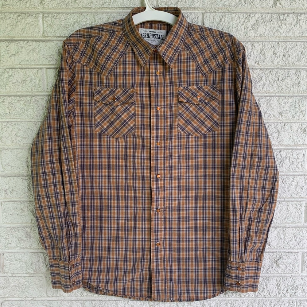 Aeropostale Snap Button Western Paid Shirt